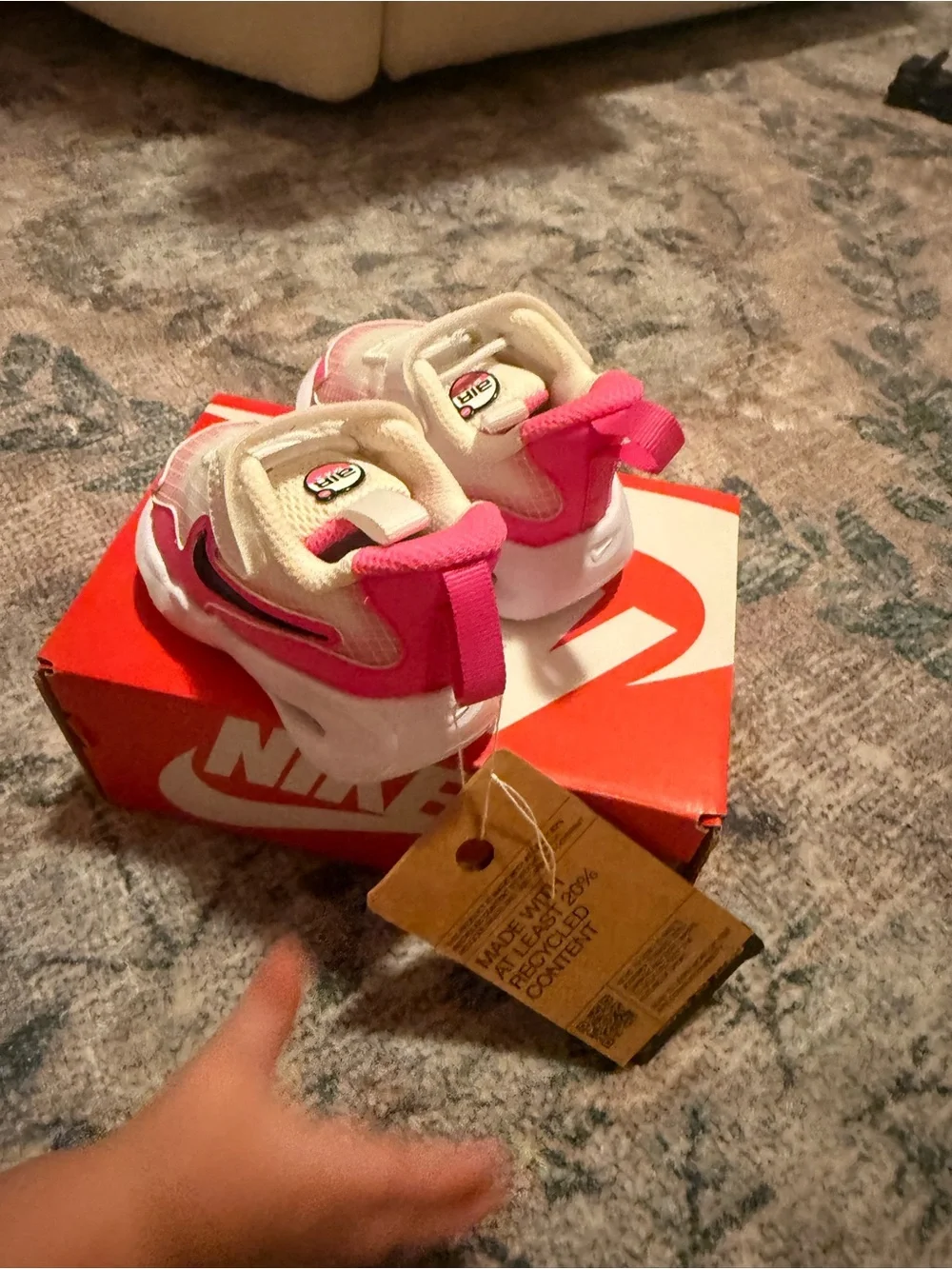 Nike Toddler Pink, White and Black Velcro Sneakers